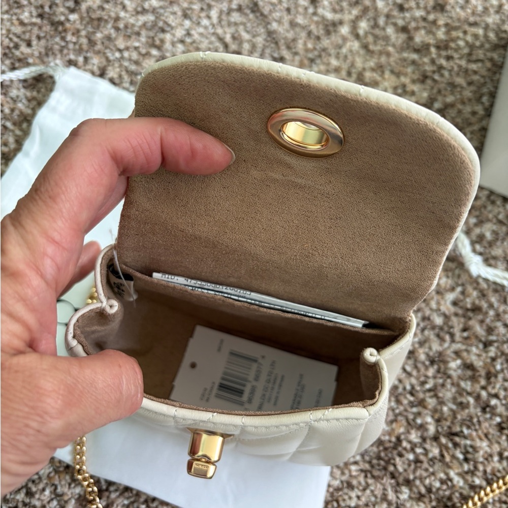 COACH Quilted Tabby Crossbody with Gold Chain and Charms • BNWT - Picture 6 of 8